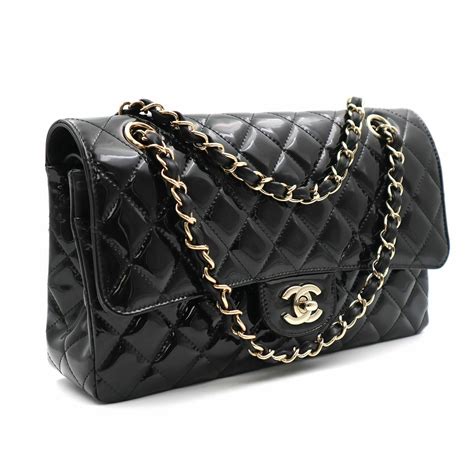 chanel quilted patent leather flap bag|chanel patent leather handbags.